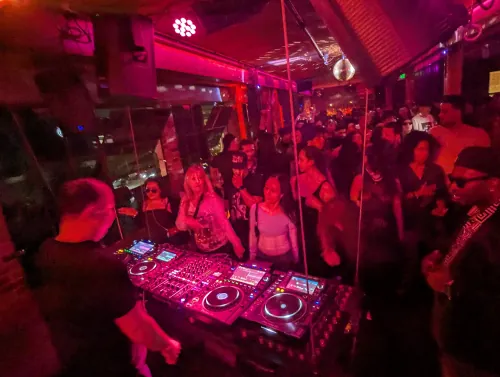 DJ sangdo rocking the crowd at Monkey Loft for Soft Option